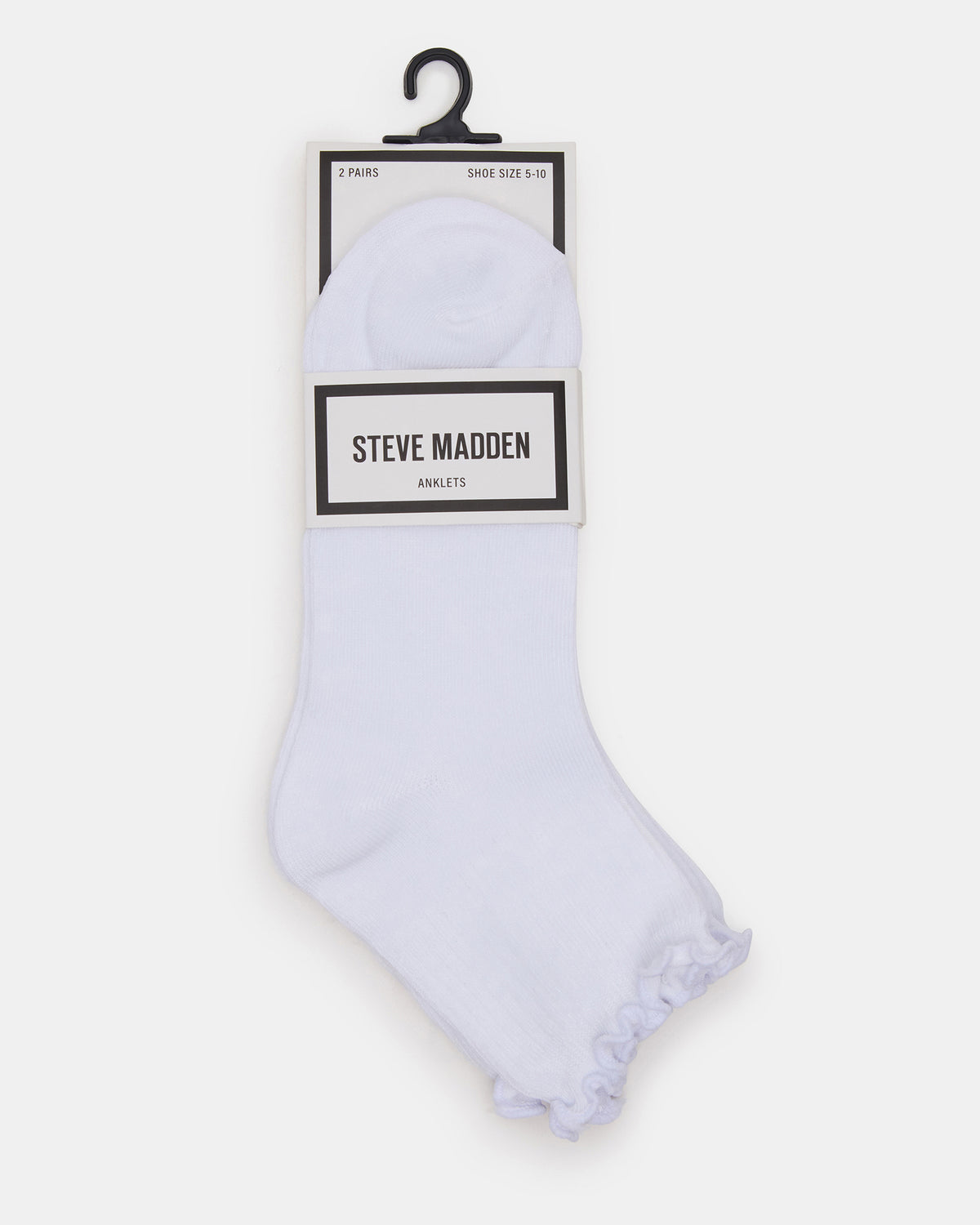 LETTUCE EDGE ANKLET SOCKS White Women's Anklet Socks - Steve Madden