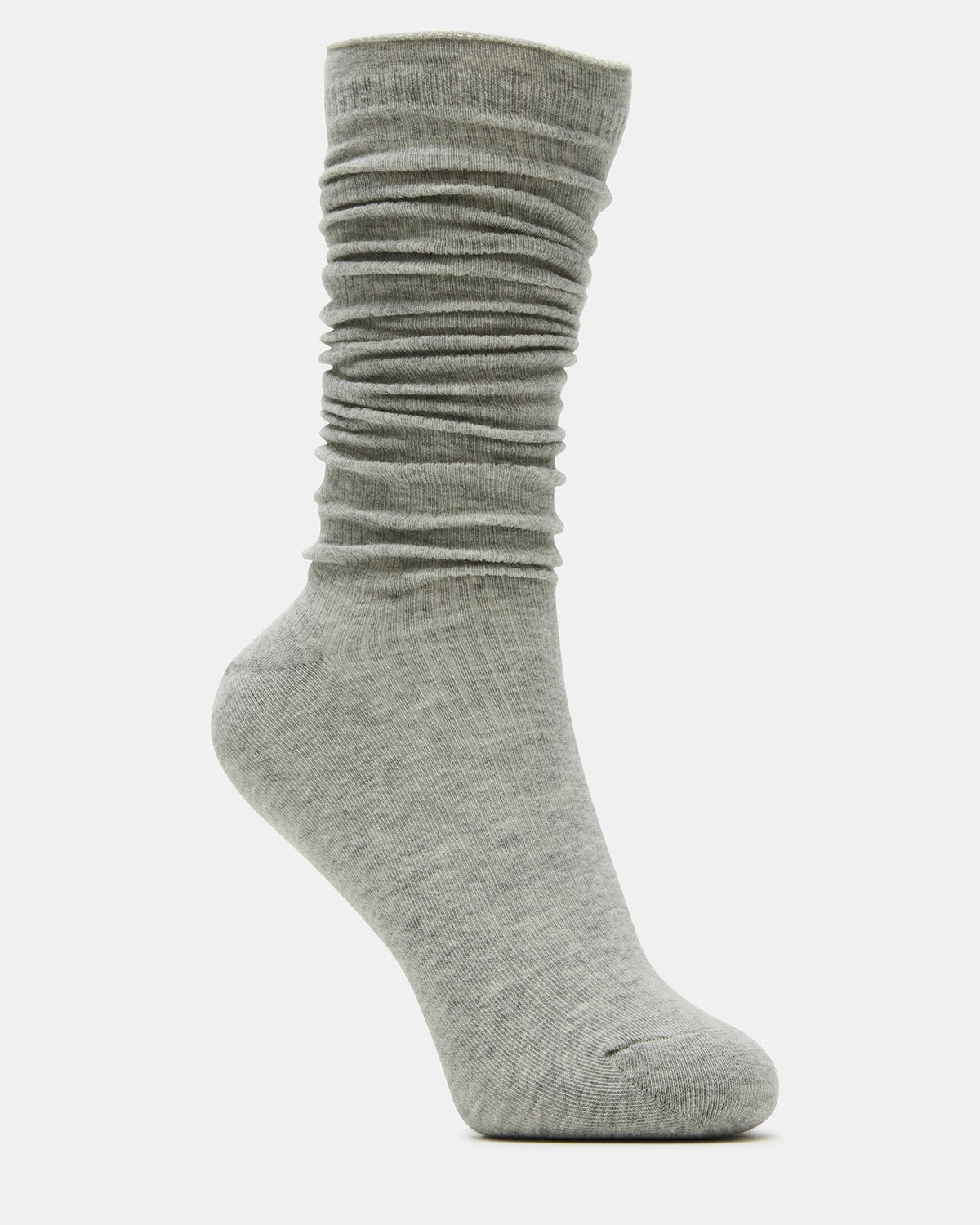 SLOUCHY RIB SOCKS OATMEAL HEATHER Scrunch Socks - Steve Madden