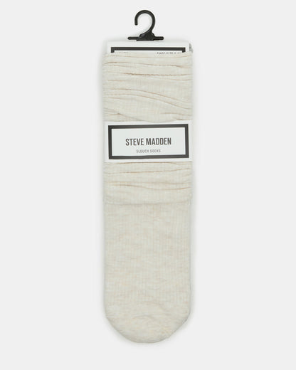 SLOUCHY RIB SOCKS OATMEAL HEATHER Scrunch Socks - Steve Madden