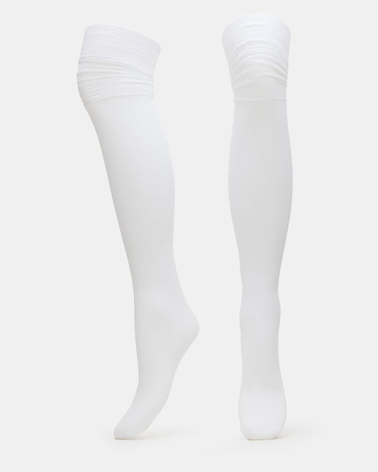 PREPPY White Over-The-Knee Footed Women's Tights - Steve Madden