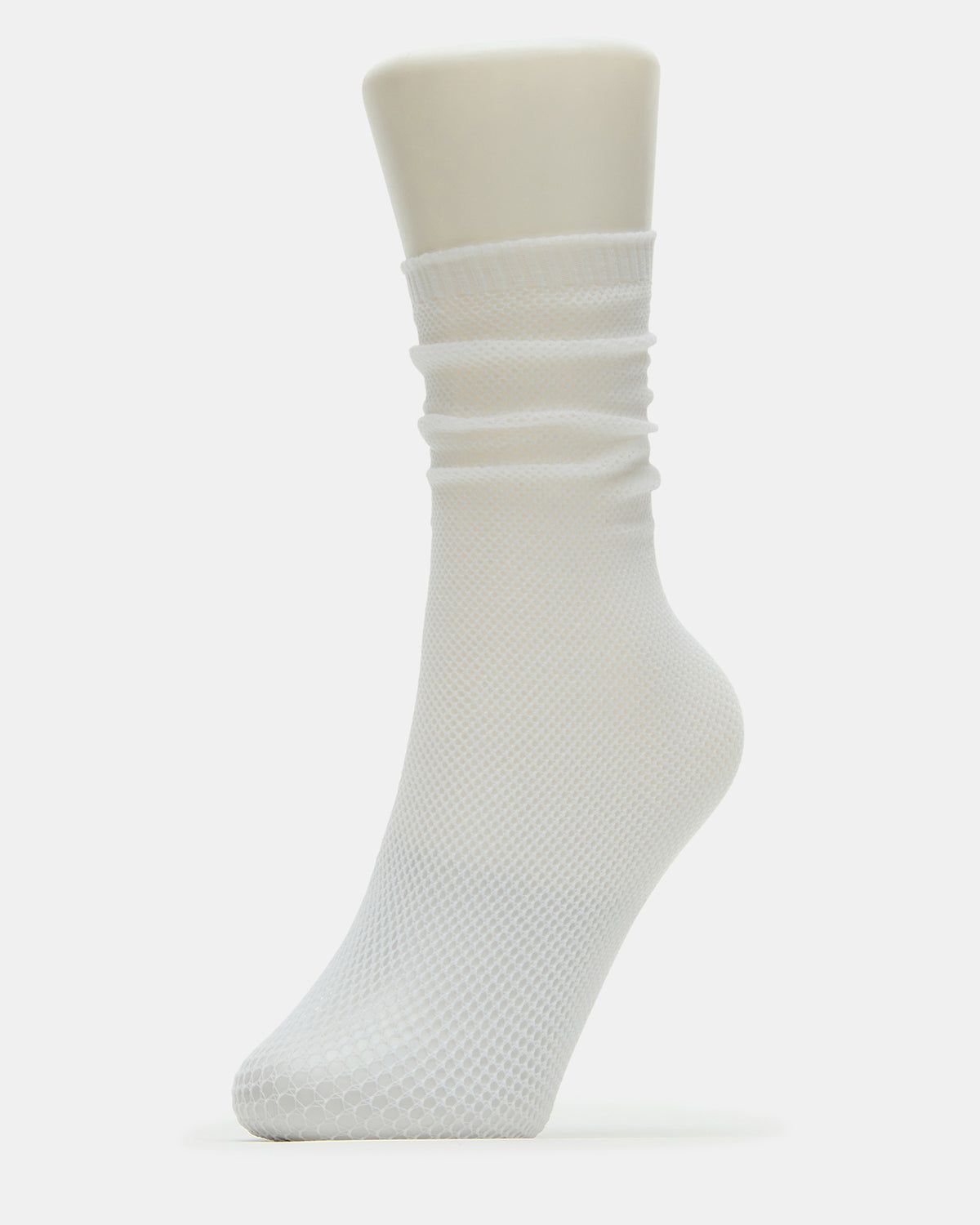 FISHNET SHLOUCHY CREW SOCKS White Women's Quarter Socks - Steve Madden