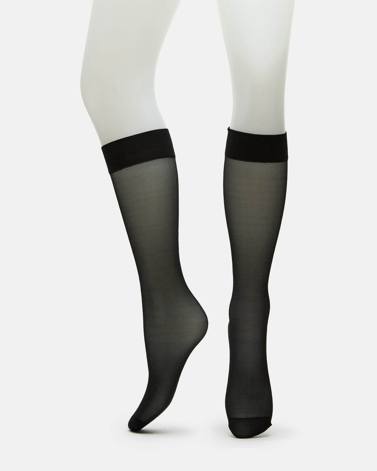 3 Pack Sheer Knee High Women's Mesh Socks Black - Steve Madden