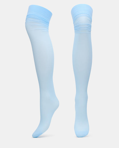 PREPPY Light Blue Over-The-Knee Footed Women's Tights - Steve Madden