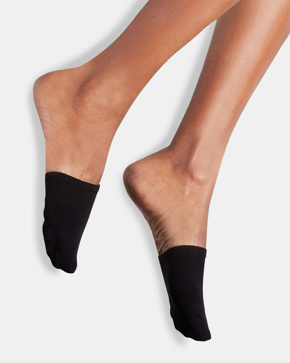 CAP TOE Black/Tan Open Back Shoe Socks - Steve Madden