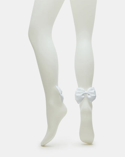 BRIDAL BOW TIGHTS Sheer White Women's Footed Tights - Steve Madden