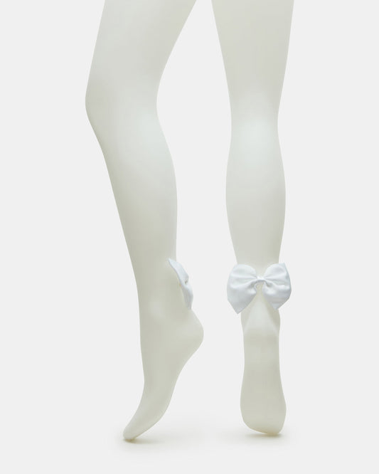 BRIDAL BOW TIGHTS Sheer White Women's Footed Tights - Steve Madden
