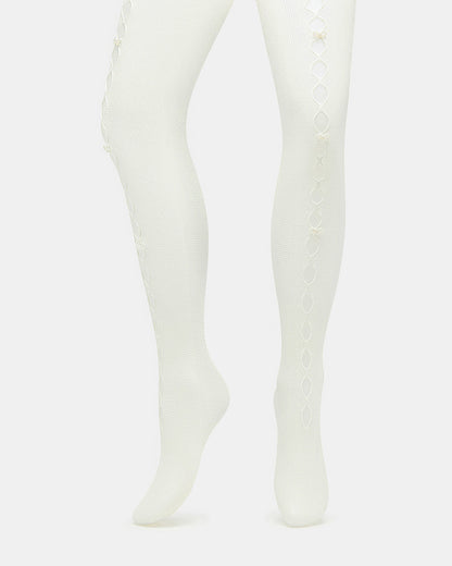 FISHNET Pearl Off-White Women's Footed Tights - Steve Madden