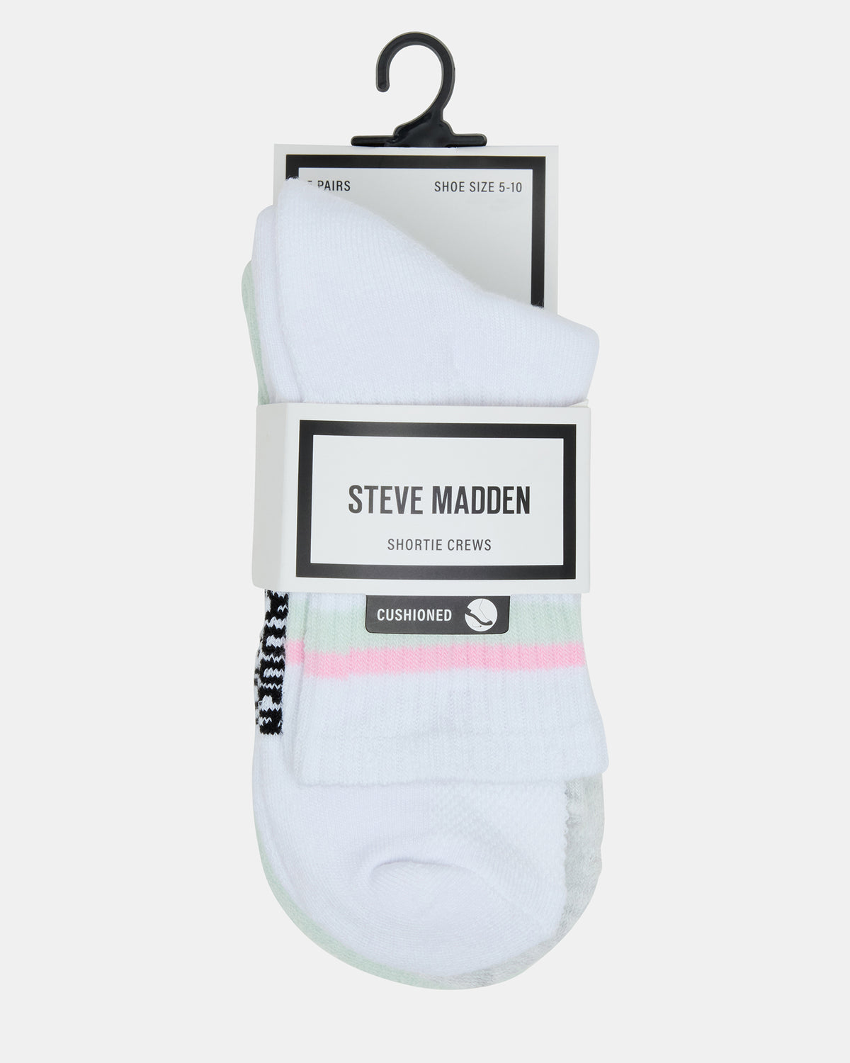 5 PACK STRIPED SOCKS White Multi Women's Stripe Athletic Socks - Steve Madden