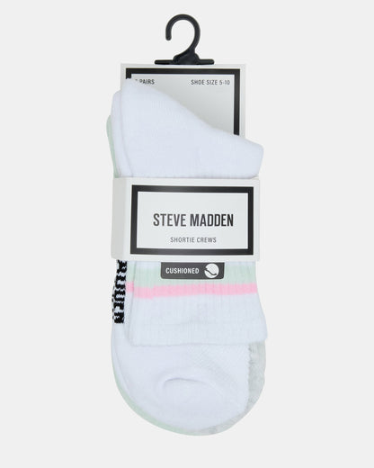 5 PACK STRIPED SOCKS White Multi Women's Stripe Athletic Socks - Steve Madden