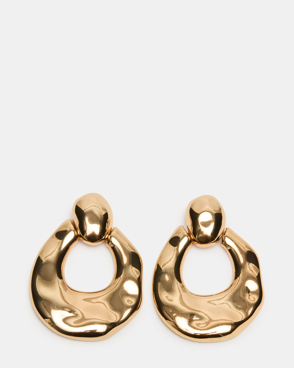 DOOR KNOCKER EARRINGS GOLD Women's Gold Finish Door Knocker Large Earrings - Steve Madden