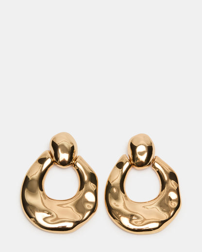 DOOR KNOCKER EARRINGS GOLD Women's Gold Finish Door Knocker Large Earrings - Steve Madden