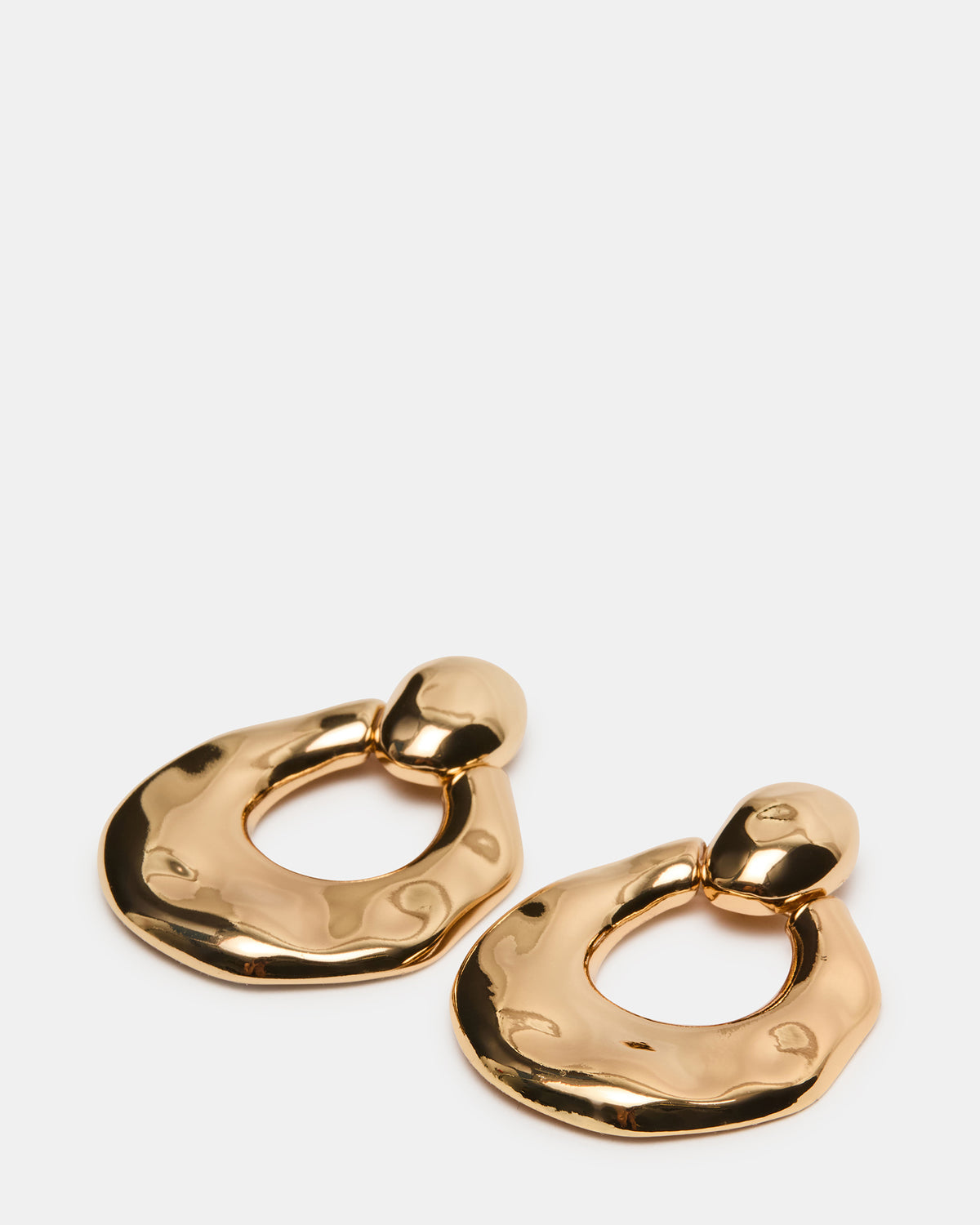 DOOR KNOCKER EARRINGS GOLD Women's Gold Finish Door Knocker Large Earrings - Steve Madden