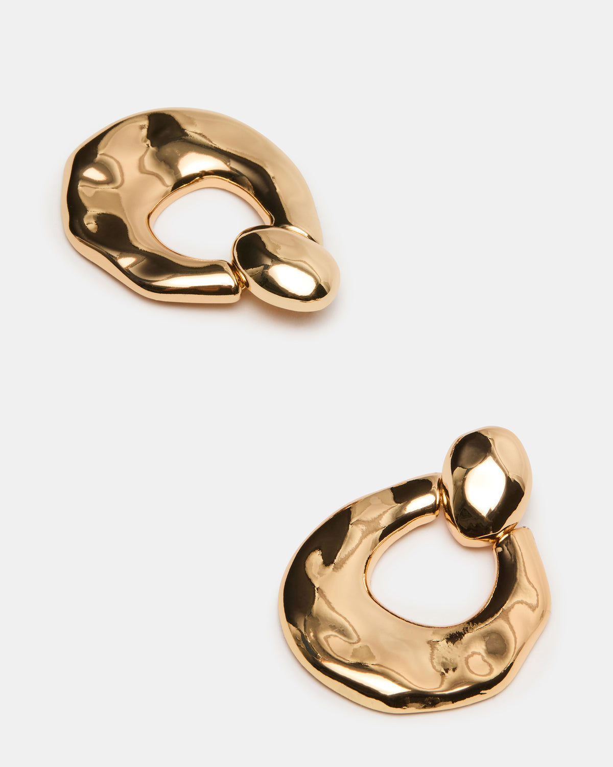 DOOR KNOCKER EARRINGS GOLD Women's Gold Finish Door Knocker Large Earrings - Steve Madden