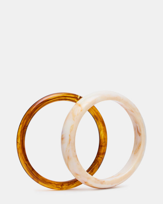 BANGLE BRACELET PACK Natural Women's 2-Piece Bangle Bracelet - Steve Madden