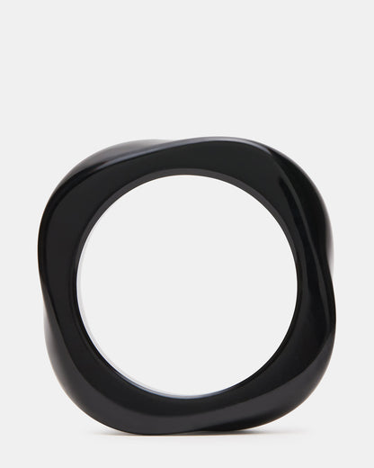 CURVED RETRO BRACELET Black Women's Bangle Bracelet - Steve Madden