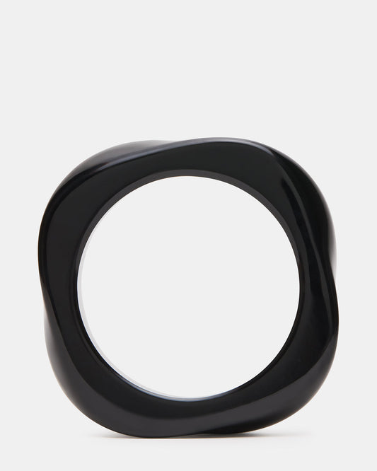 CURVED RETRO BRACELET Black Women's Bangle Bracelet - Steve Madden