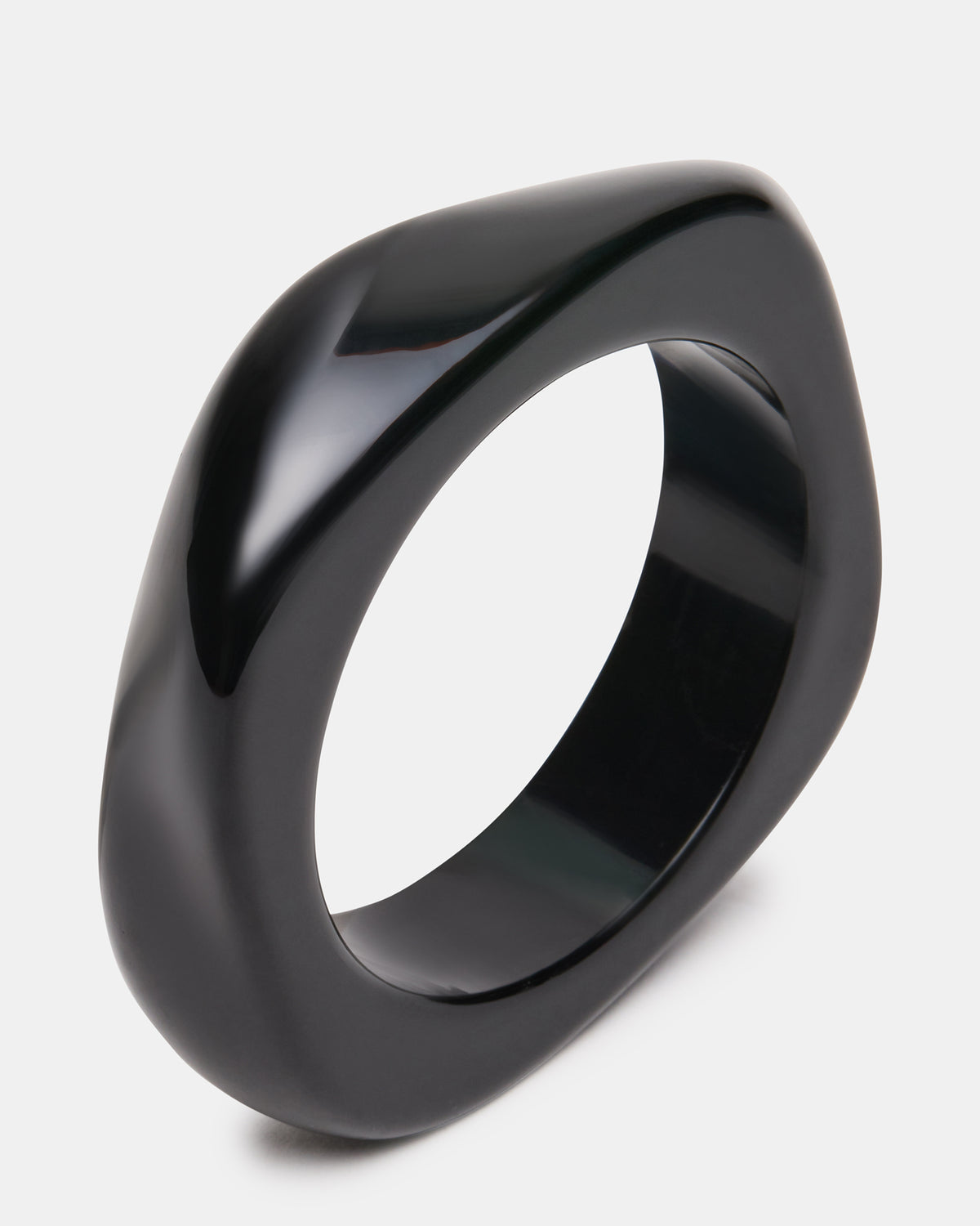 CURVED RETRO BRACELET Black Women's Bangle Bracelet - Steve Madden