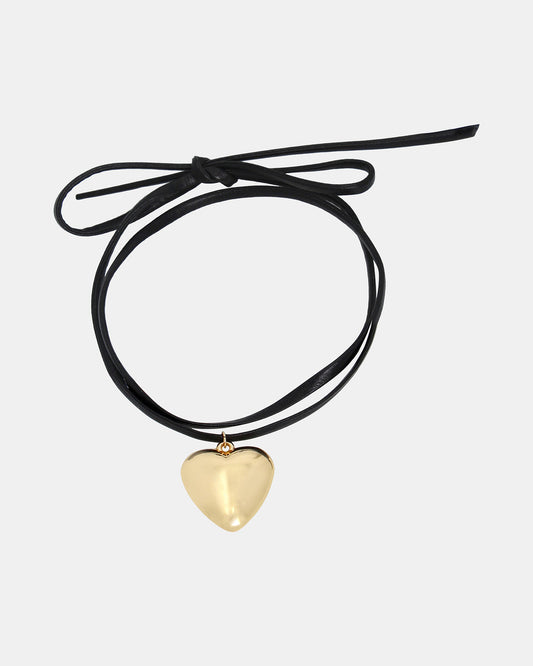 PUFFY HEART CHOKER Gold | Women's Heart Shaped Necklace - Steve Madden