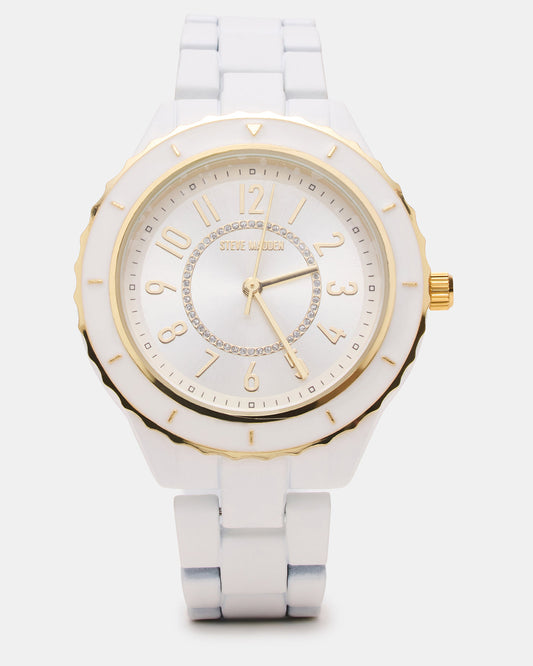 WOMEN'S STAINLESS STEEL WATCH White Women's Watch - Steve Madden