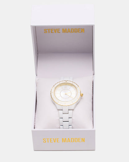 WOMEN'S STAINLESS STEEL WATCH White Women's Watch - Steve Madden