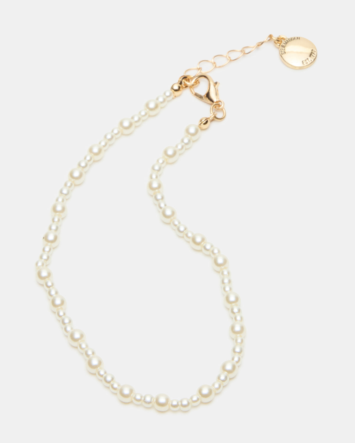 3-PIECE CHAIN ANKLET SET Women's Gold Chain Pearl Embellished Anklet Set - Steve Madden