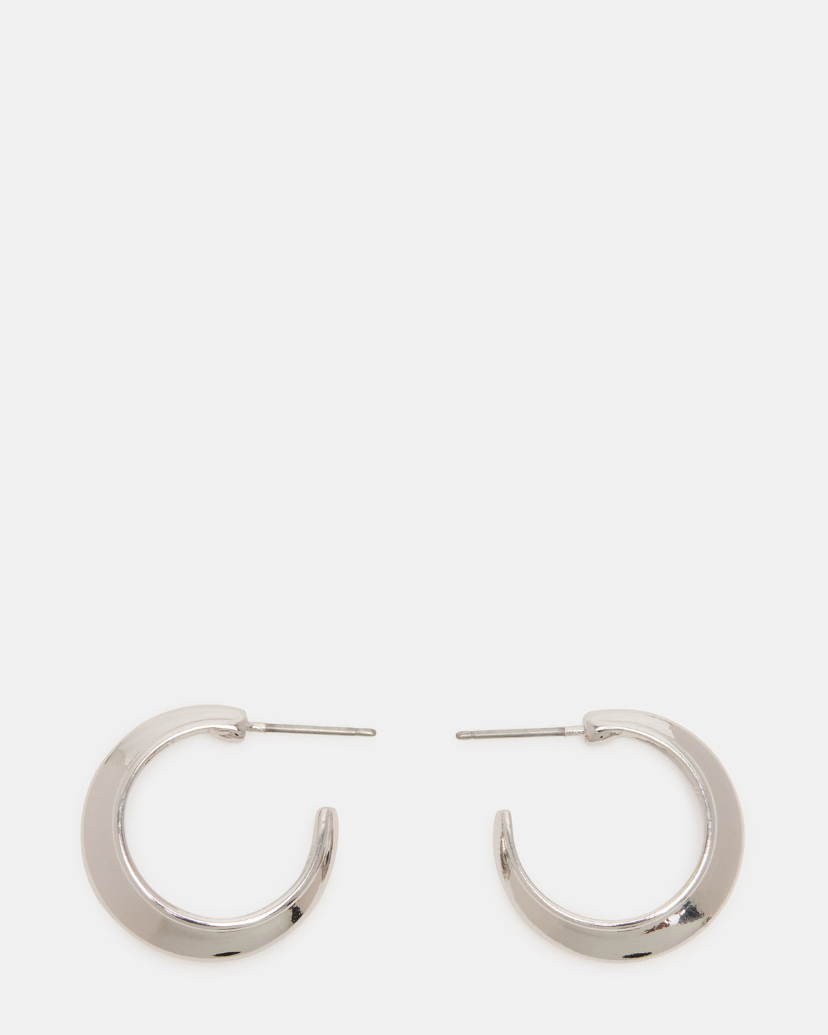 SMALL HOOP EARRINGS SILVER Women's Chubby Small Hoop Earrings - Steve Madden