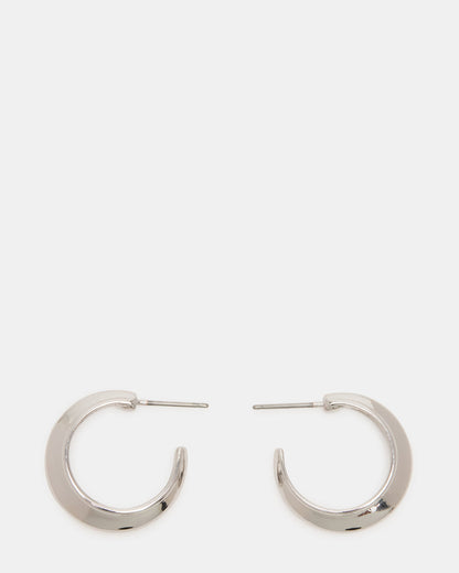 SMALL HOOP EARRINGS SILVER Women's Chubby Small Hoop Earrings - Steve Madden
