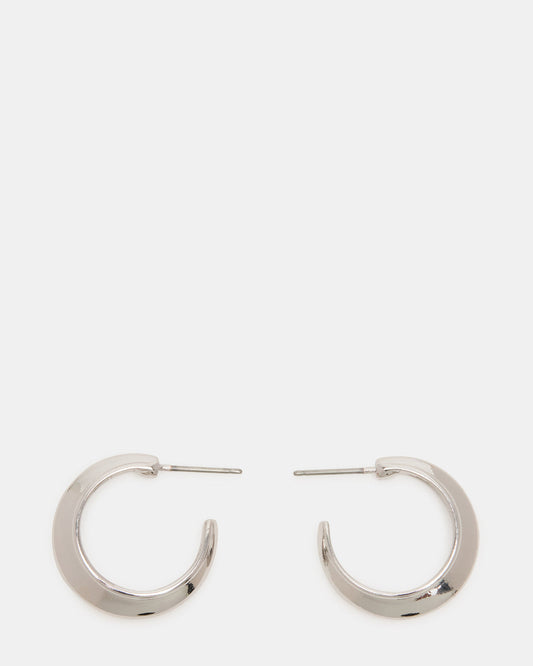 SMALL HOOP EARRINGS SILVER Women's Chubby Small Hoop Earrings - Steve Madden