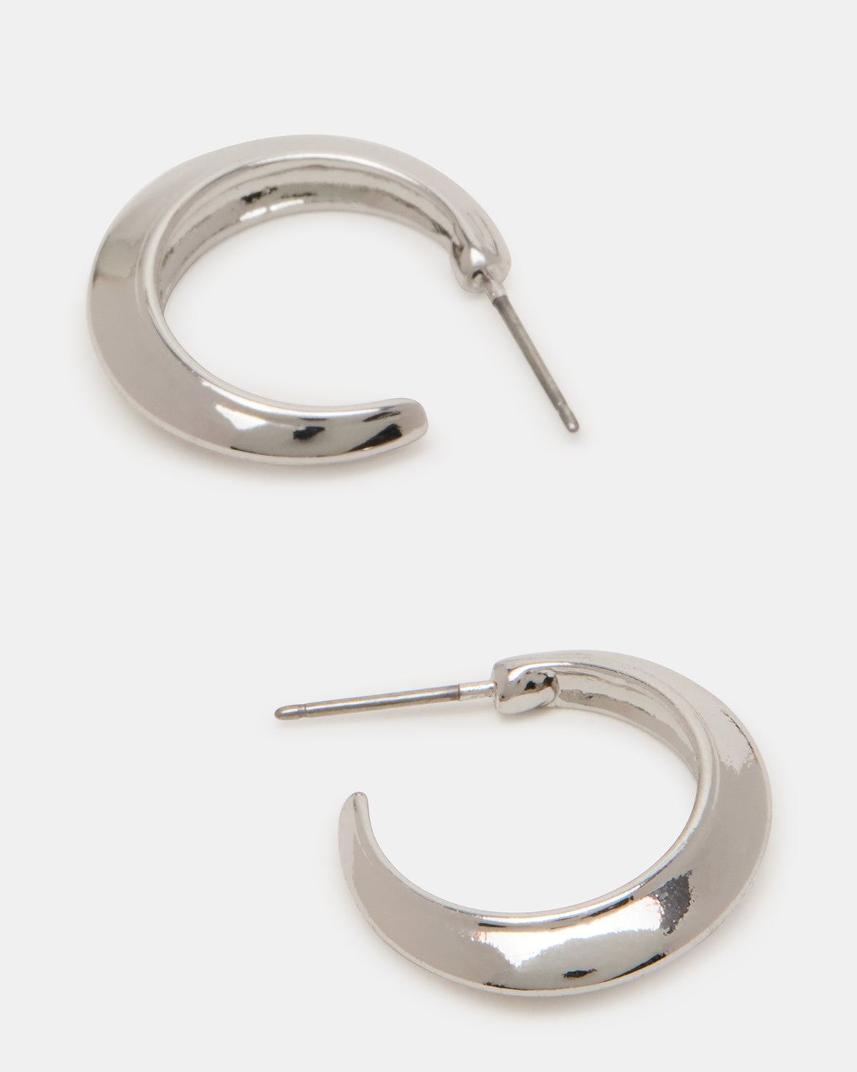 SMALL HOOP EARRINGS SILVER Women's Chubby Small Hoop Earrings - Steve Madden