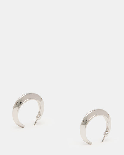 SMALL HOOP EARRINGS SILVER Women's Chubby Small Hoop Earrings - Steve Madden
