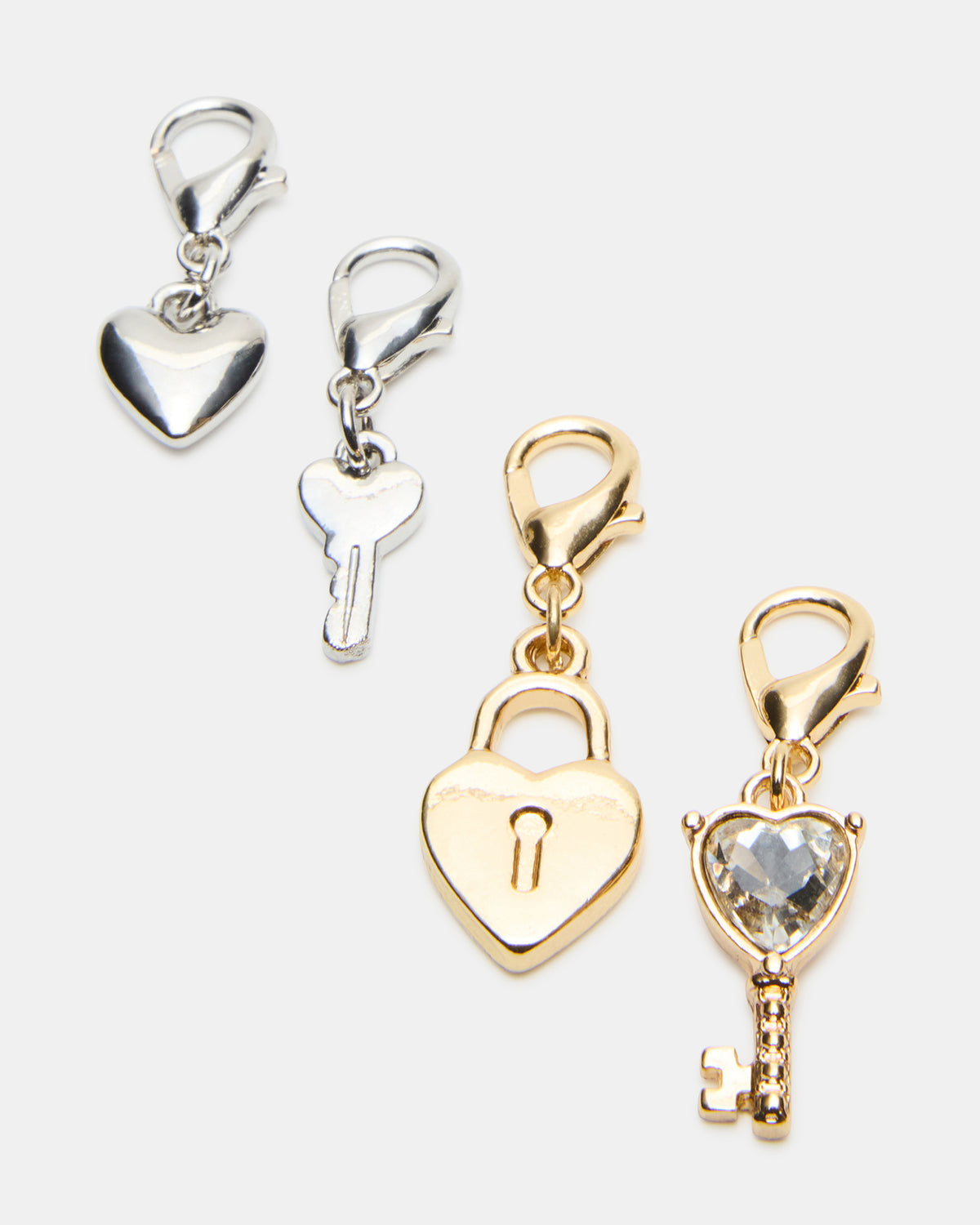 LOCK CHARM ANKLET SET Women's Lock Chain Multi Anklet Set - Steve Madden
