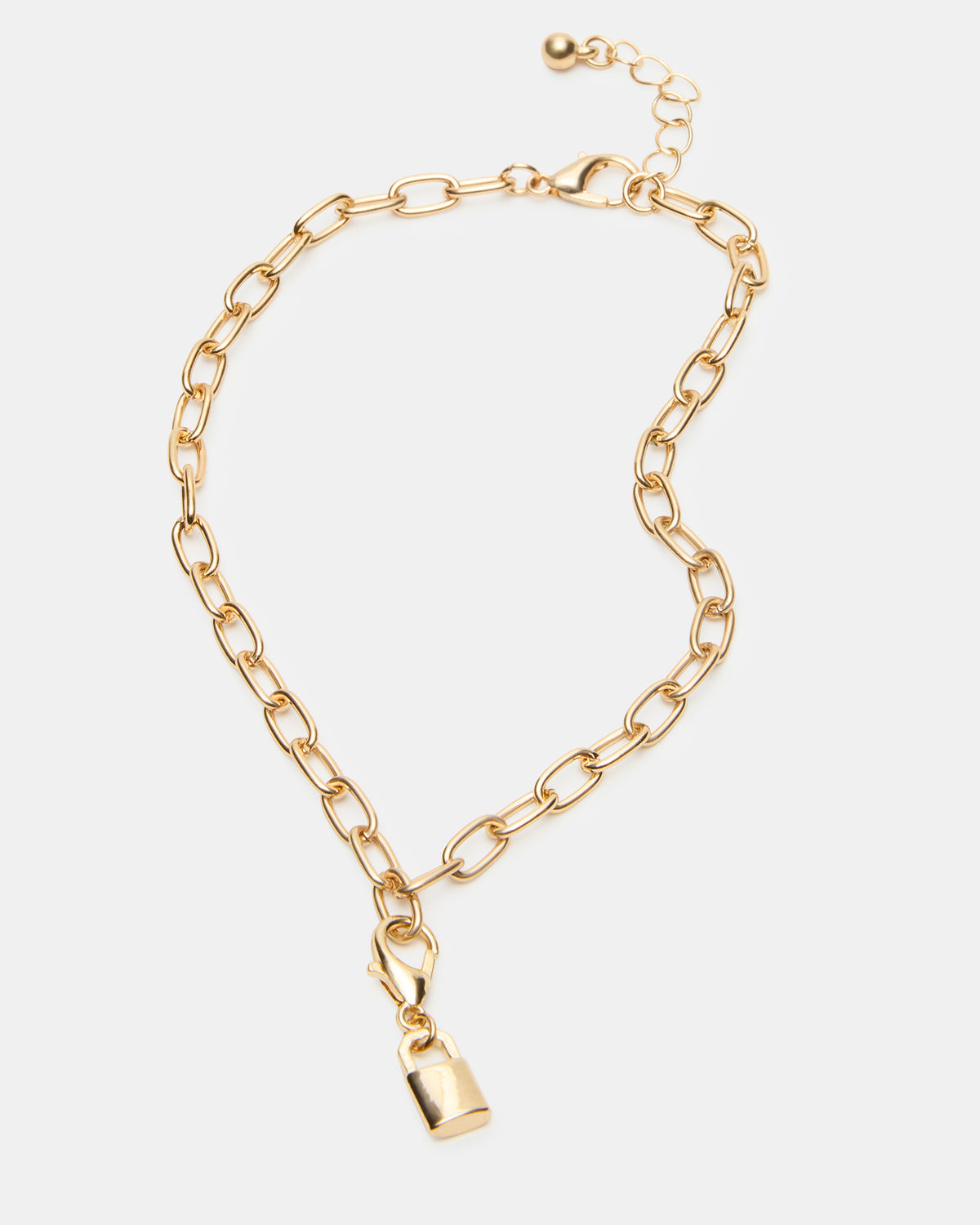LOCK CHARM ANKLET SET Women's Lock Chain Multi Anklet Set - Steve Madden