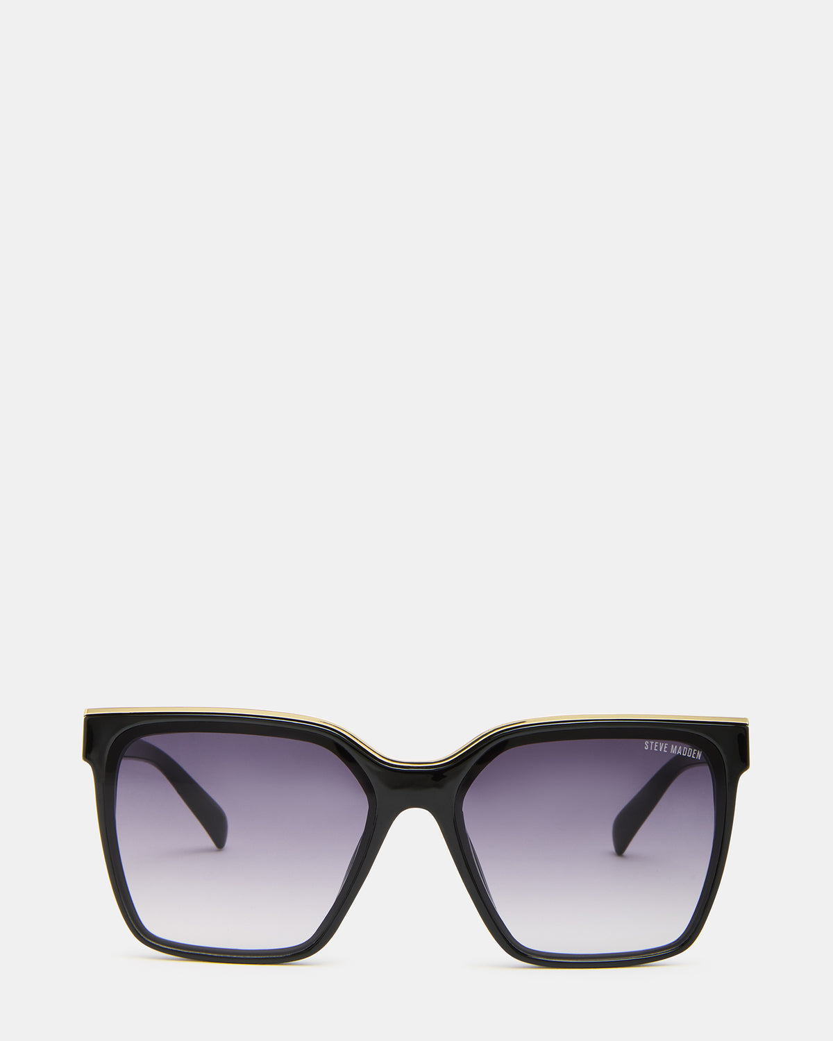 AXTON Black/Gold Opaque Shiny Gold Smoke Gradient Lens Sunglasses - Steve Madden