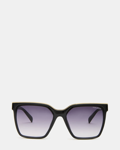 AXTON Black/Gold Opaque Shiny Gold Smoke Gradient Lens Sunglasses - Steve Madden