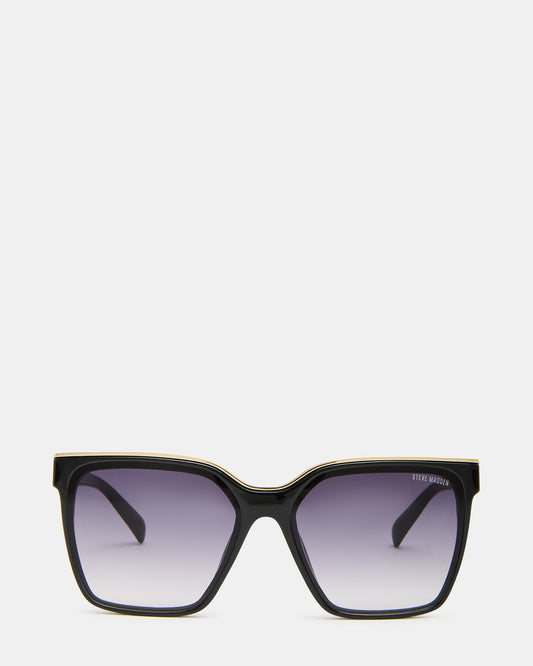 AXTON Black/Gold Opaque Shiny Gold Smoke Gradient Lens Sunglasses - Steve Madden