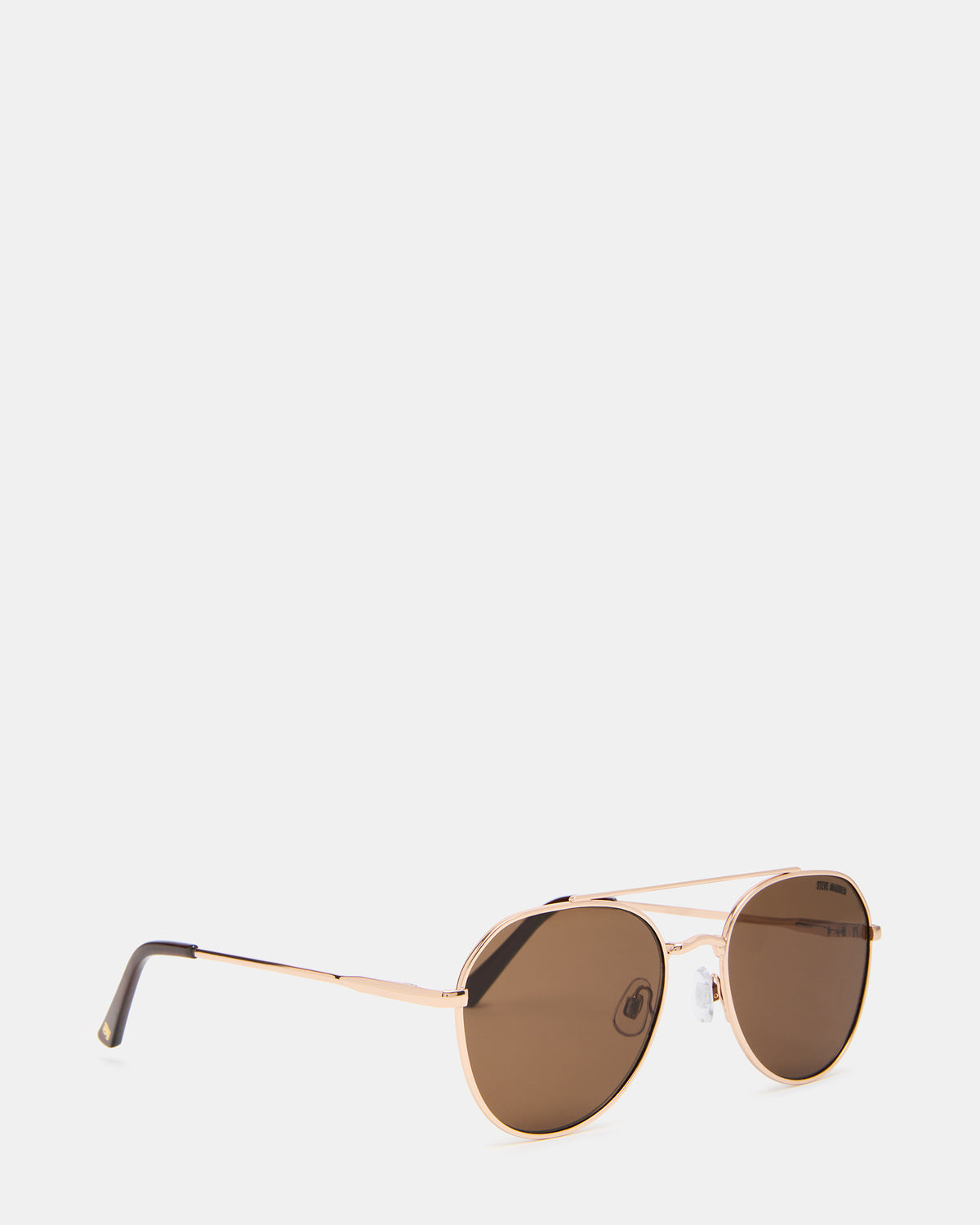AYDIN Gold Solid Brown Gold Frame Sunglasses - Steve Madden