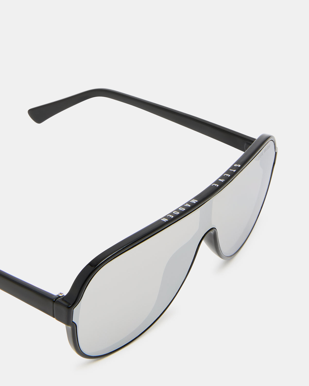 KERBIE Black Silver Flash Shield Sunglasses - Steve Madden