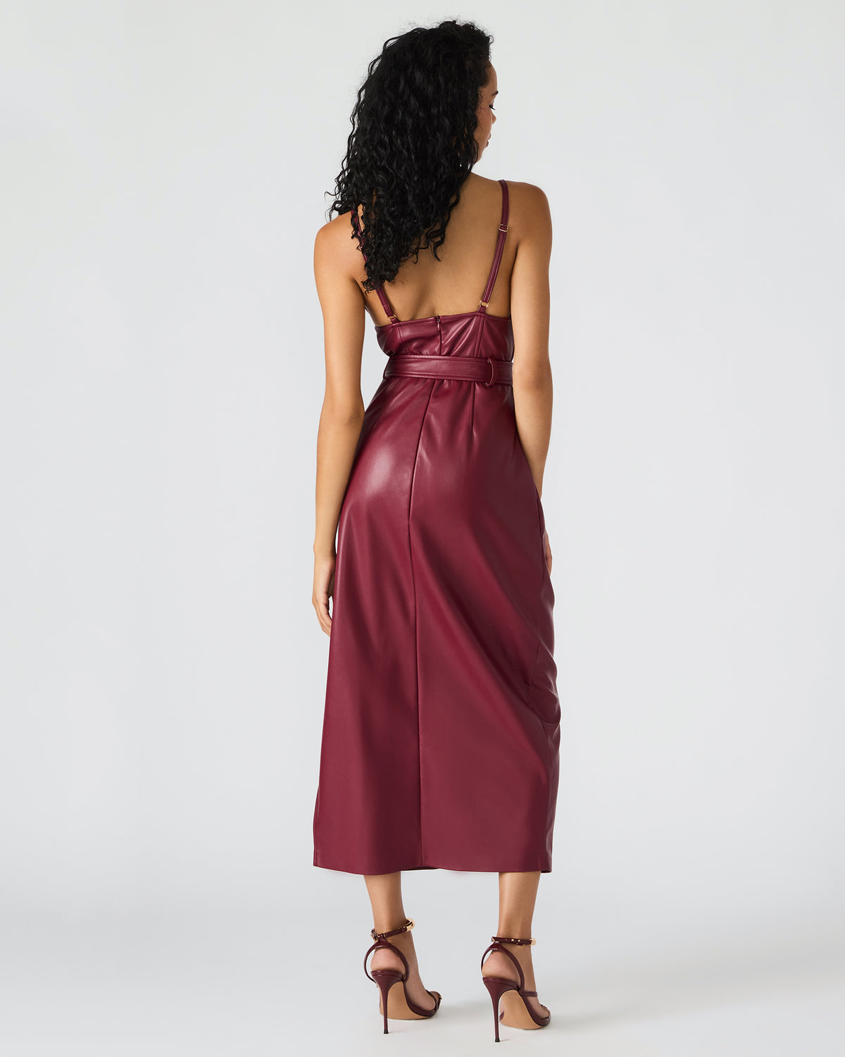 KAILEY Cordovan Faux Leather Sleeveless Midi Women's Dress - Steve Madden