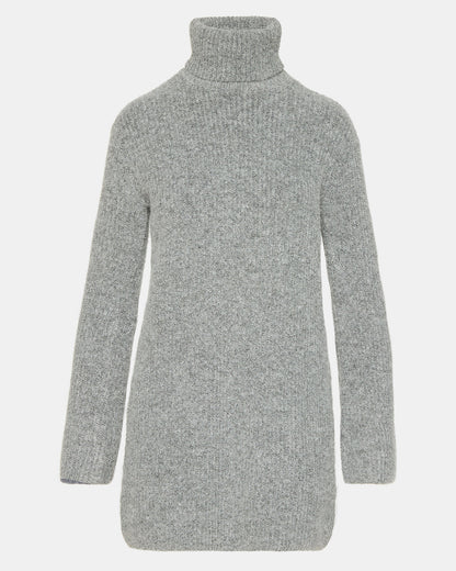 ABBIE Sweater Dress Grey | Mini Turtleneck Flared Sleeve Dress - Steve Madden