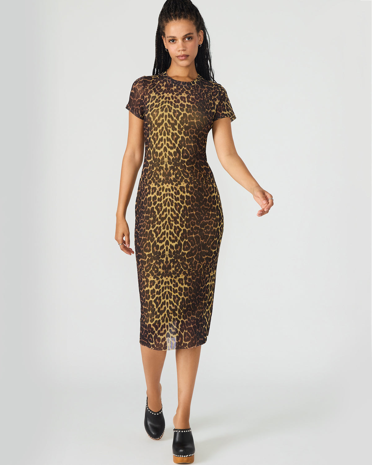 HAILEE Hot Sports Print Mesh Short-Sleeved Bodycon Women's Dress - Steve Madden