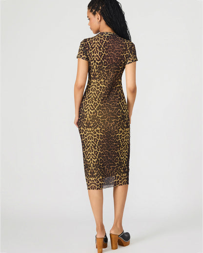 HAILEE Hot Sports Print Mesh Short-Sleeved Bodycon Women's Dress - Steve Madden