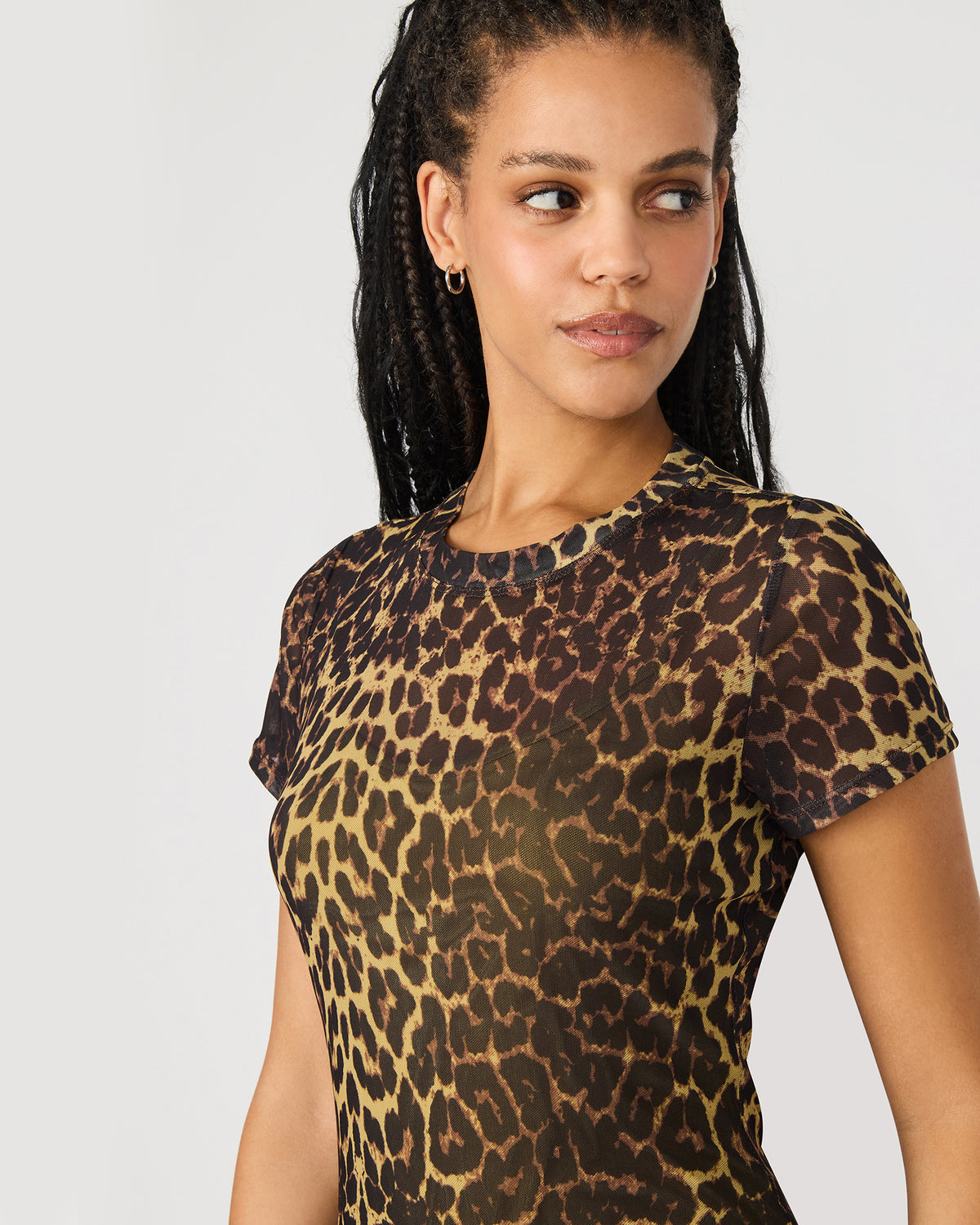HAILEE Hot Sports Print Mesh Short-Sleeved Bodycon Women's Dress - Steve Madden