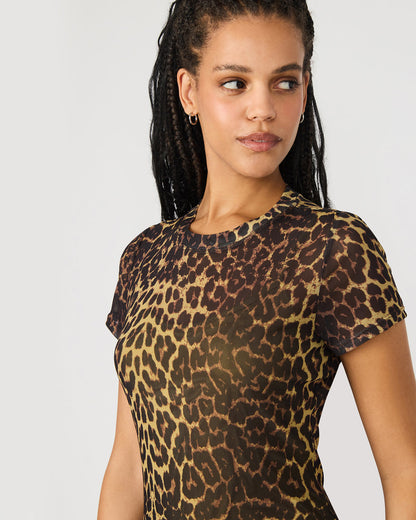 HAILEE Hot Sports Print Mesh Short-Sleeved Bodycon Women's Dress - Steve Madden