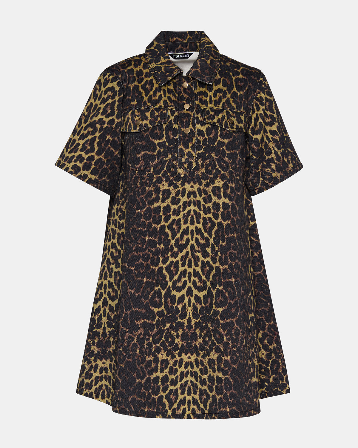 FREDDY Hot Spots Print Short-Sleeved Denim Button-Up Mini Women's Dress - Steve Madden
