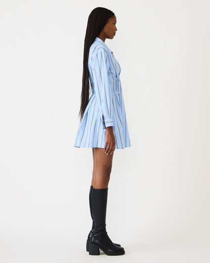 ARIANY Estate Blue Long-Sleeved Collared Neckline Women's Dress - Steve Madden