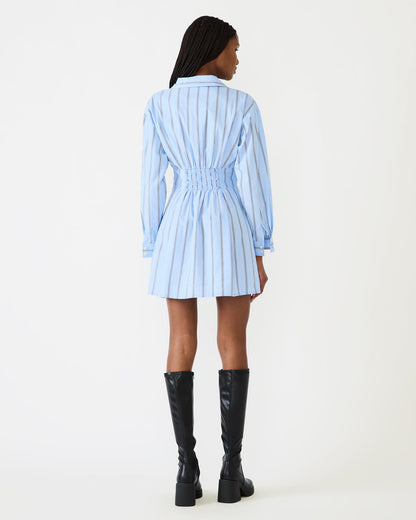 ARIANY Estate Blue Long-Sleeved Collared Neckline Women's Dress - Steve Madden
