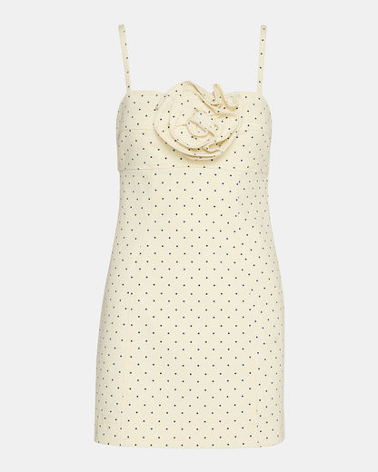 PEONY Pristine Ivory Mini Denim Polka Dot Women's Dress - Steve Madden