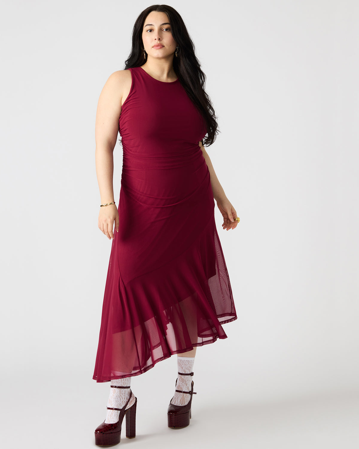 LANEY Red Women's Sleeveless Flowy Dress - Steve Madden