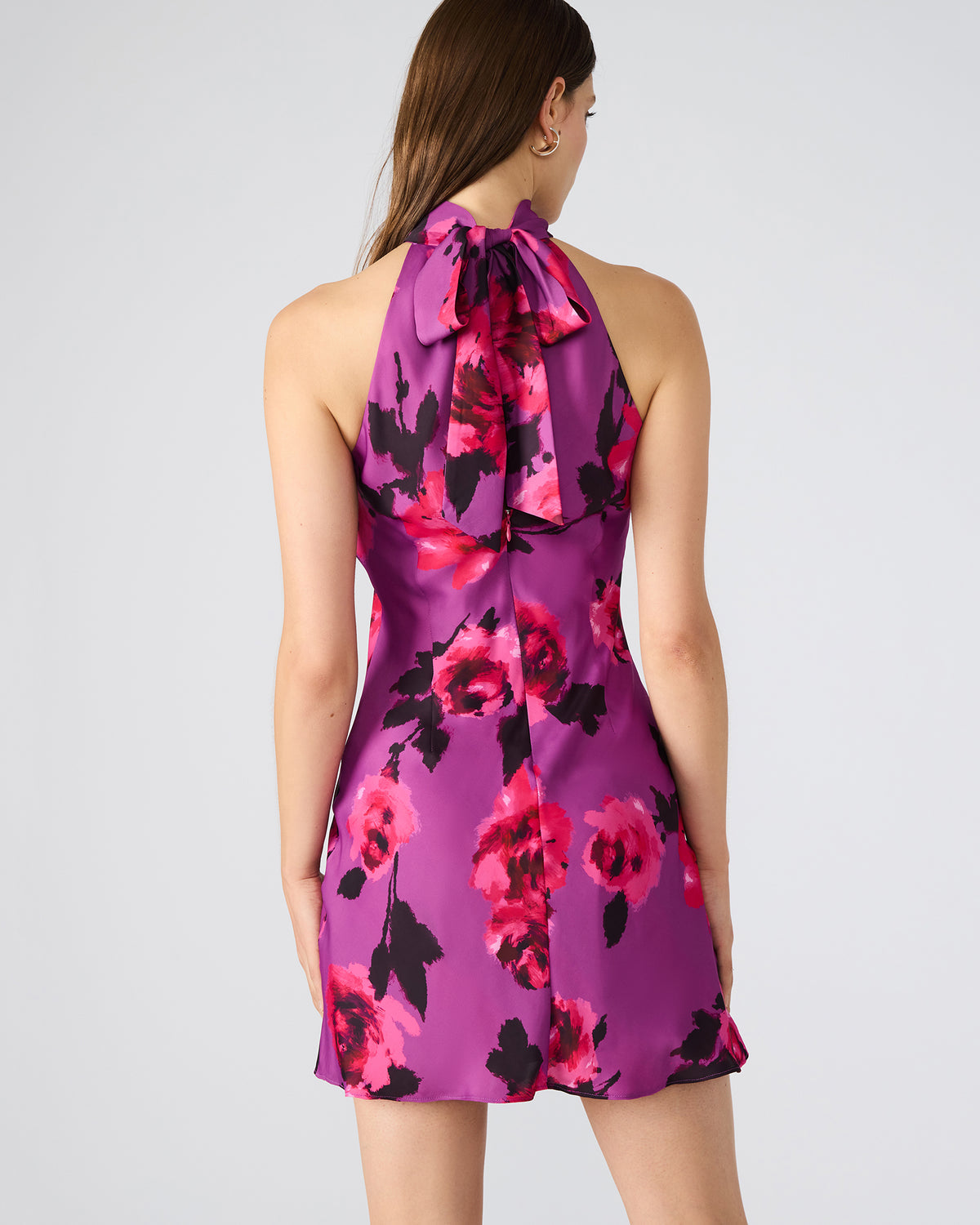 LARA Rosette Pink Halter Mini Floral Print Women's Dress - Steve Madden