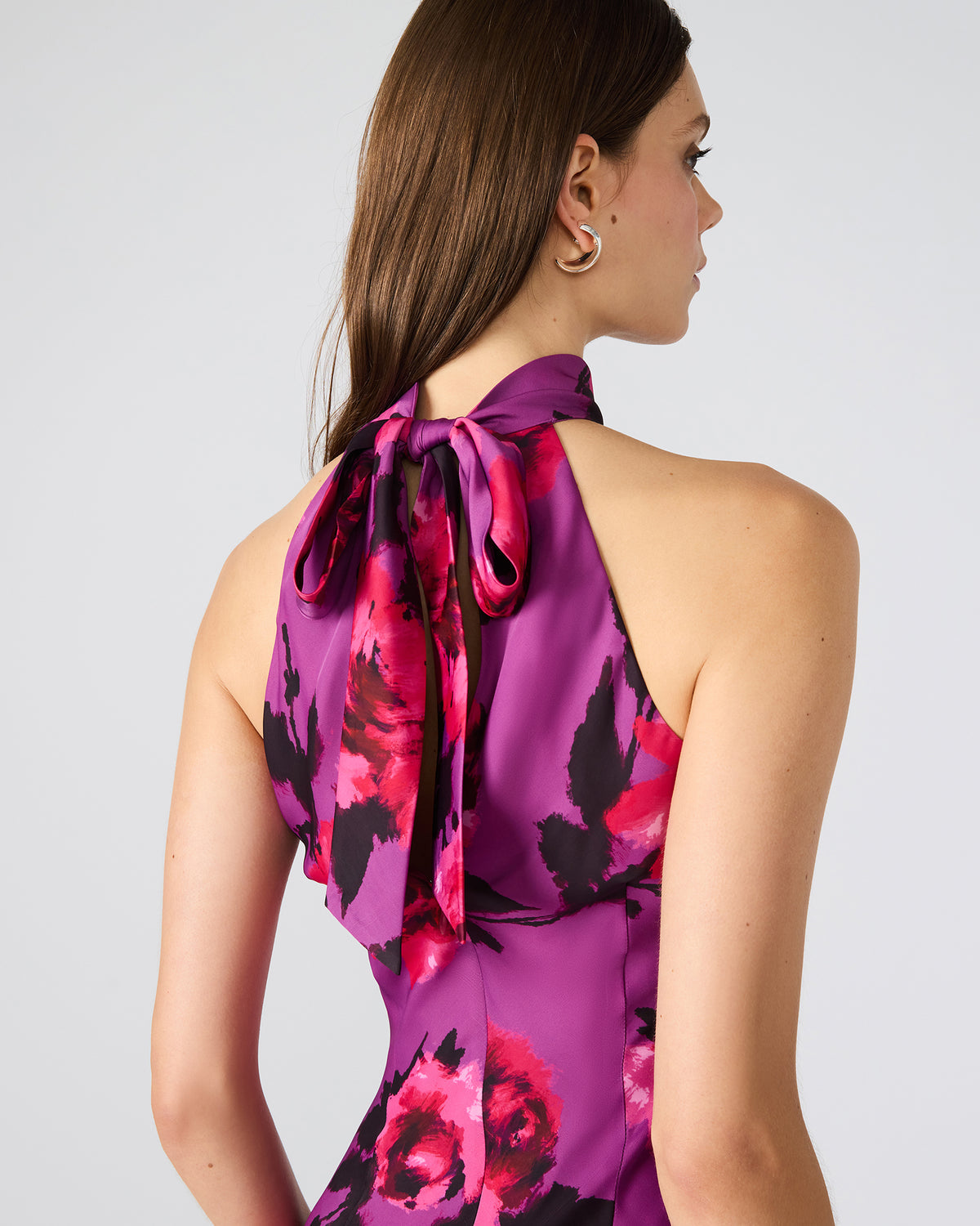 LARA Rosette Pink Halter Mini Floral Print Women's Dress - Steve Madden